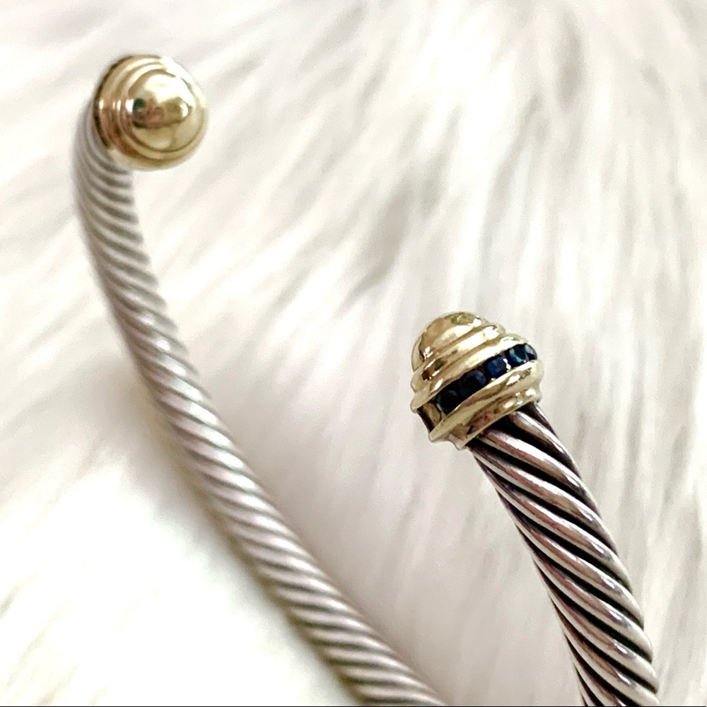 RARE VINTAGE Yurman sapphire gold dome cable bracelet - Picture 7 of 11